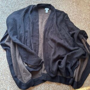 Nordstrom Women's Sweater Shawl Wrap One Size Black/Brown OS
